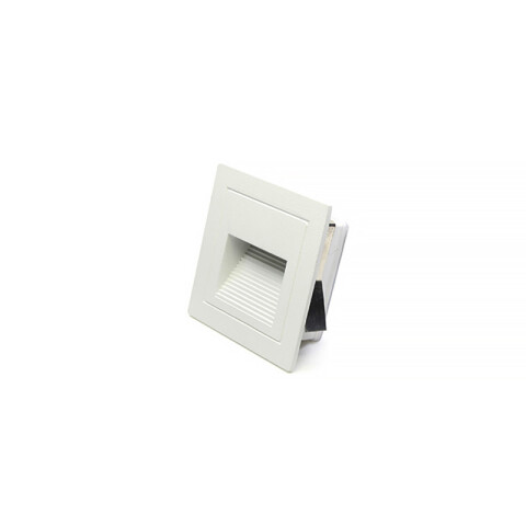 Emb. pared blanco 3W cálida IP65 220v ac 210lm 90° ZU0292