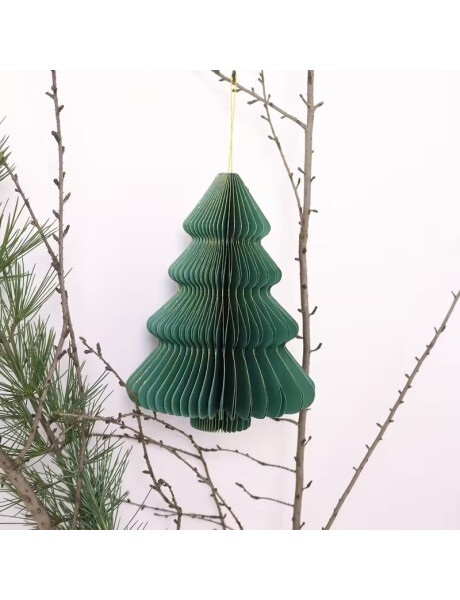 ADORNO COLGANTE ARBOL 10x10CM PAPEL VERDE ADORNO COLGANTE ARBOL 10x10CM PAPEL VERDE