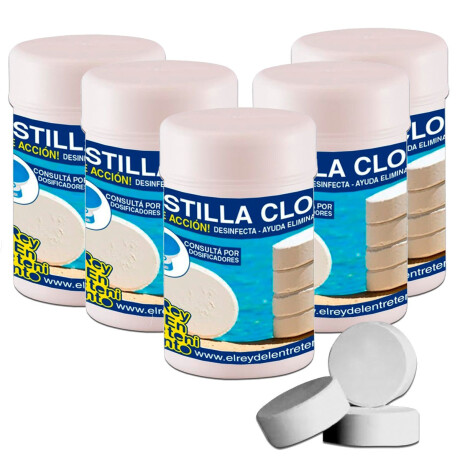 Set 5 Kg Cloro Triple Acción 25 Pastillas Piscina Spa Set 5 Kg Cloro Triple Acción 25 Pastillas Piscina Spa