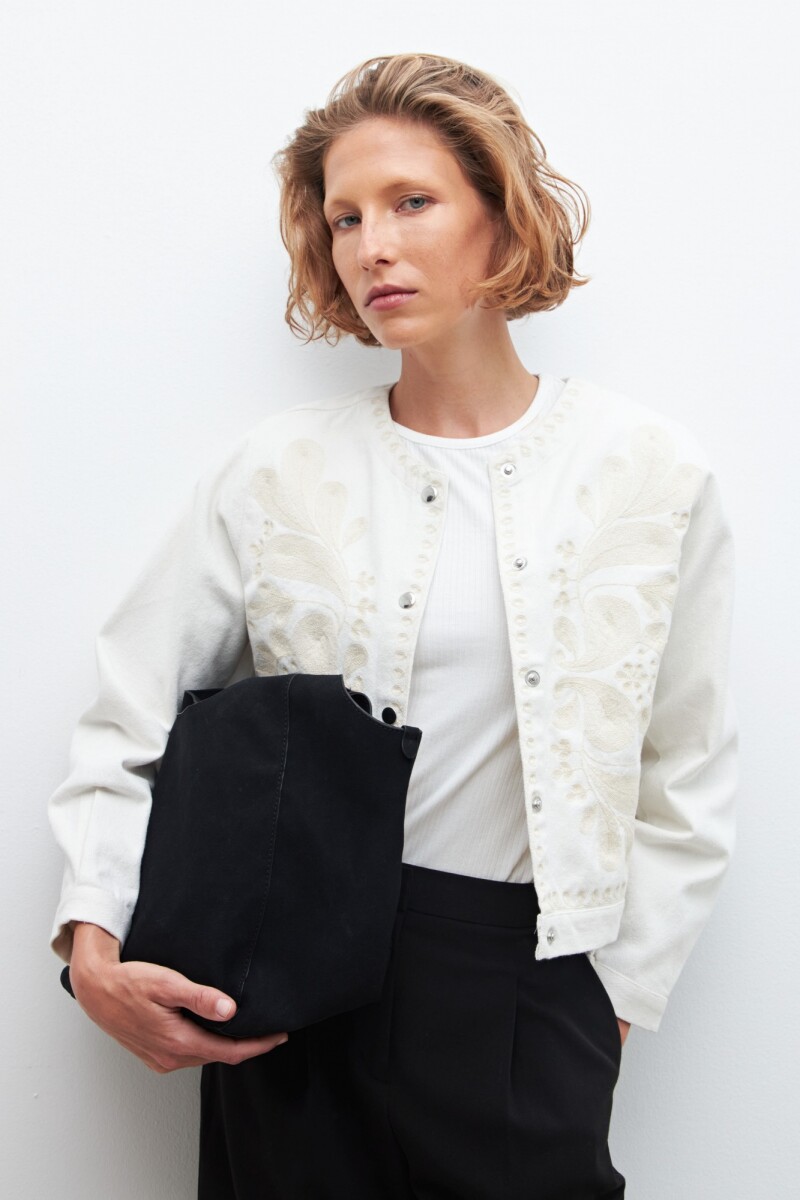 Chaqueta bordada blanco