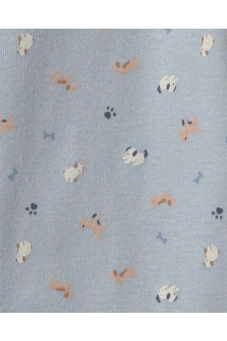 Set tres piezas de algodón, pantalón y bodies, azul, diseño perros Sin color