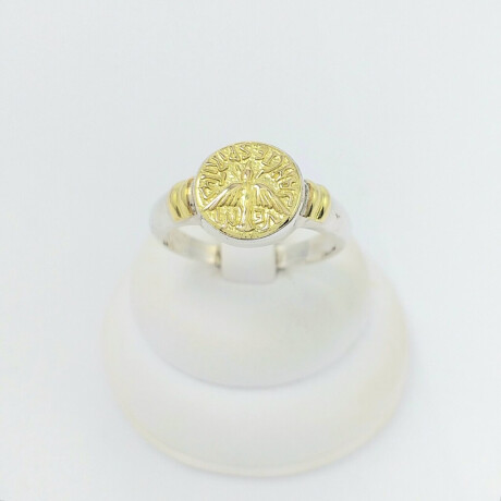 Anillo Religioso de Plata 925 con detalles de Doublé en Oro 18 kt Espíritu Santo