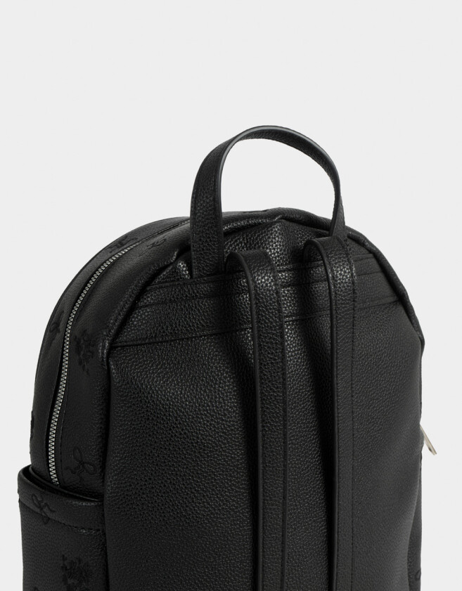 Mochilas Urbanas Mochila De Cuerina Con Relieve - Negro