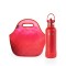 Set de lunchera de neopreno y botella de acero inoxidable 750ml brio set diamantes/rojo
