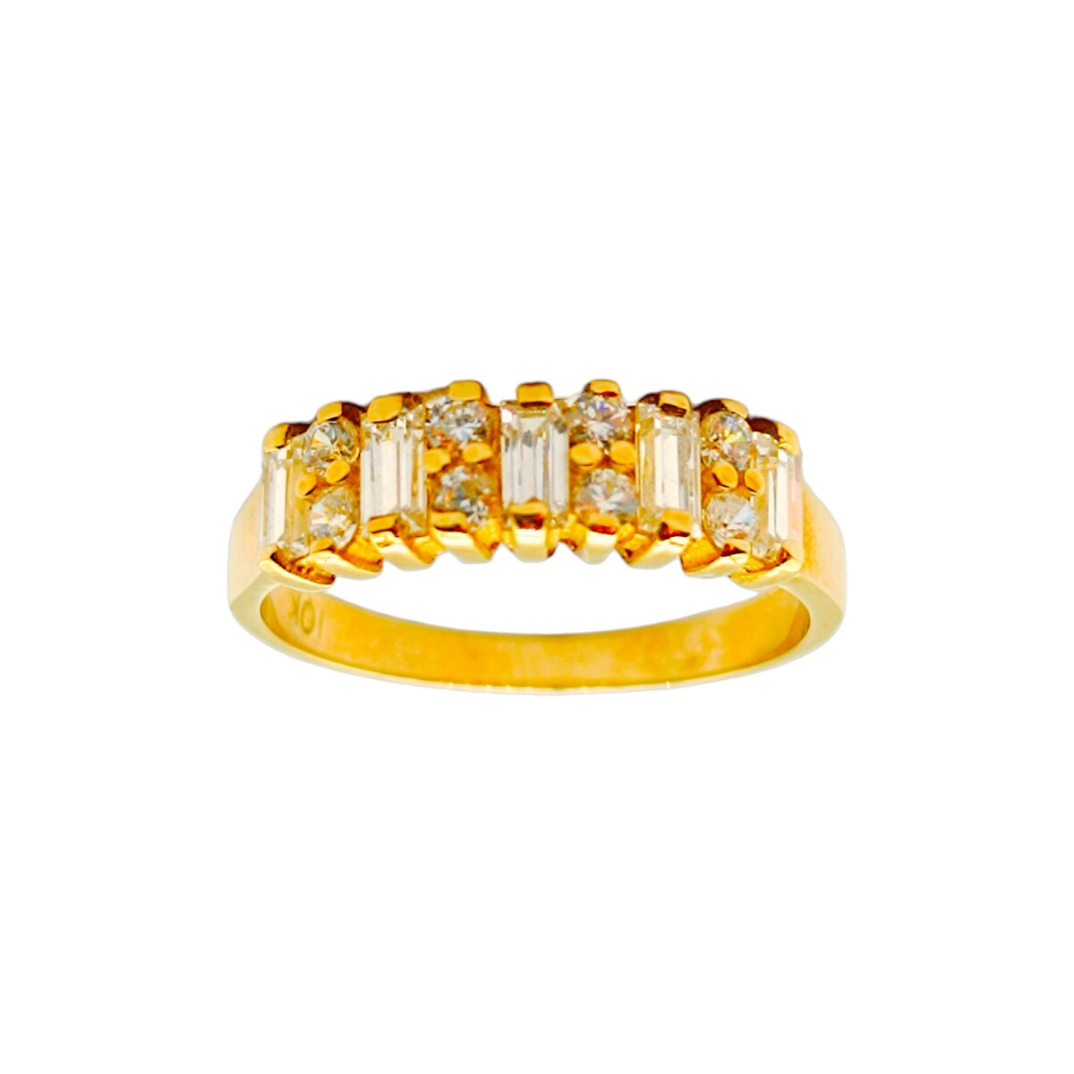 Anillo-Oro bajo-Piedras circonias-AN8034 - conpiedra 