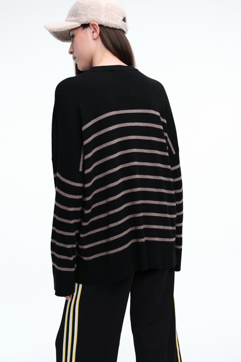 SWEATER RAYAS Negro