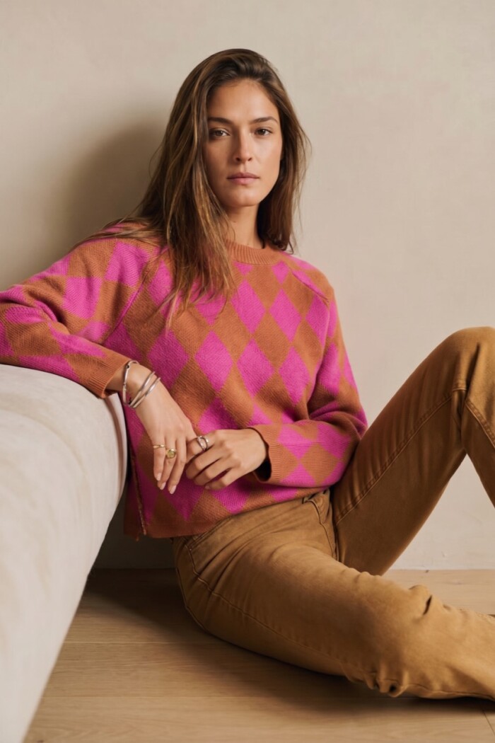 Sweater Rombos Fucsia