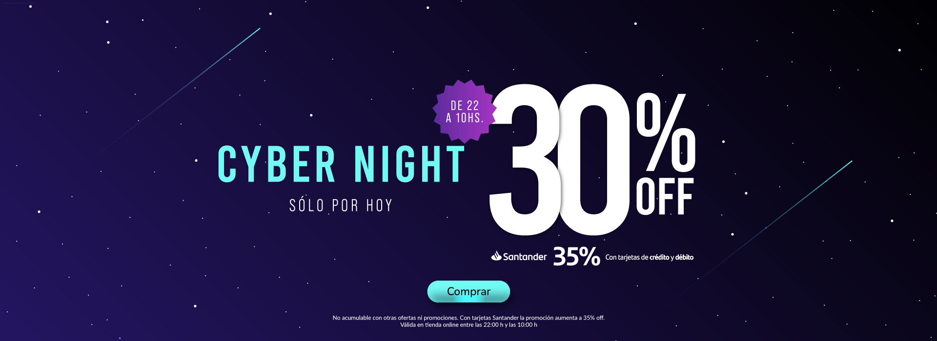 Cyber Night con 30% OFF