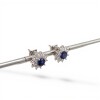Caravanas Flor-Plata 925-Con Zafiro y Zirconia-CA4040 conpiedra