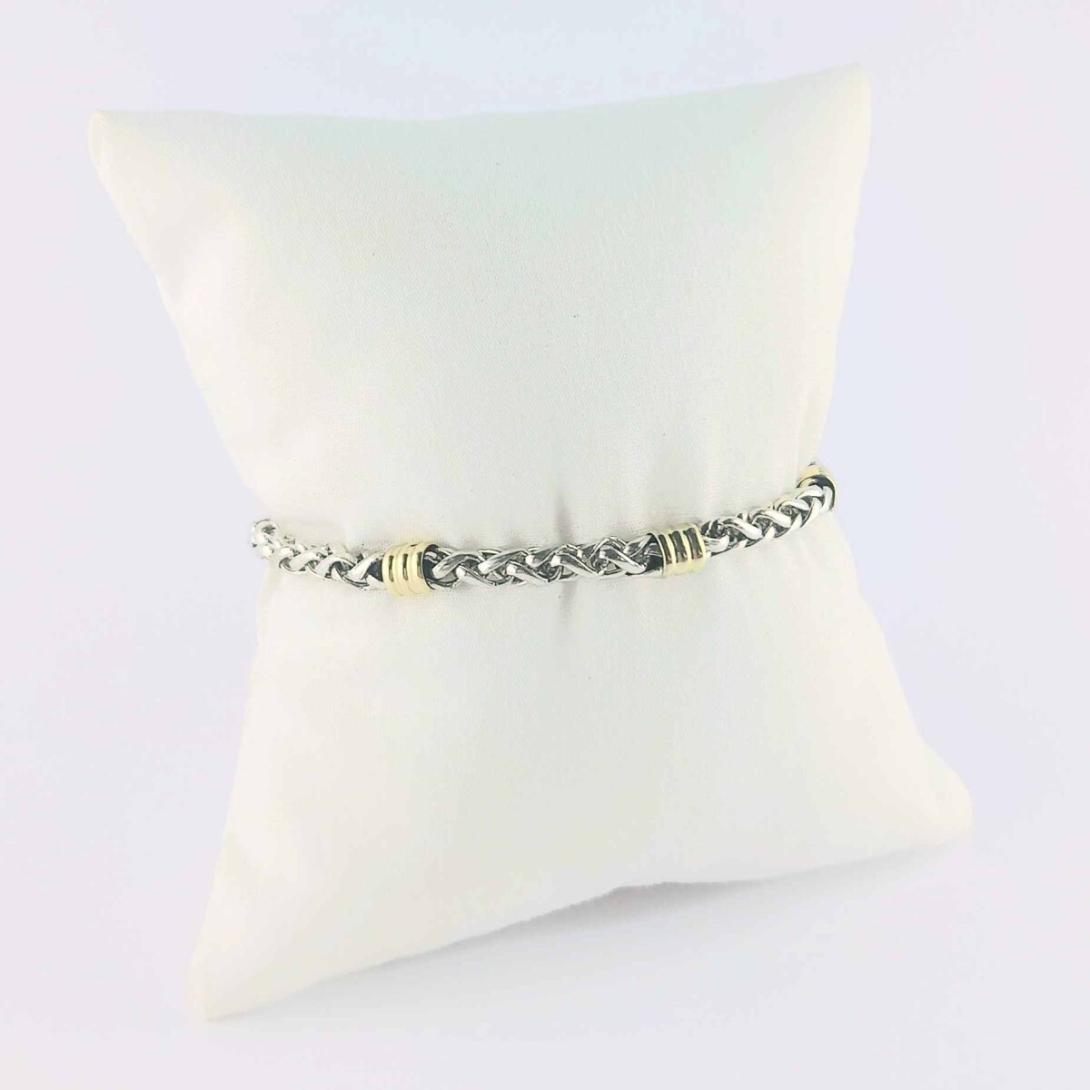 Pulsera de plata 925 y double en oro 18 ktes. 
