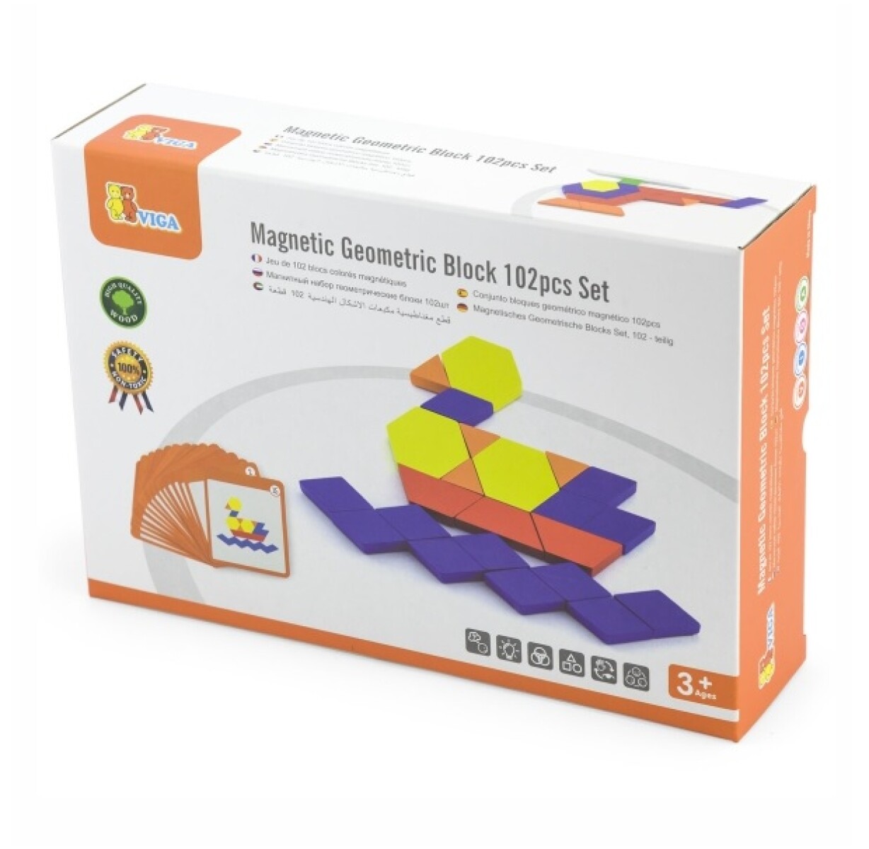 Juego de 102 bloques geométricos magnéticos 