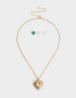 Bijouterie Set Bañada en Oro Set De Cadena Con Relicario Y Piedras - Dorado