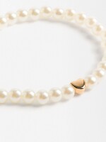 Pulsera De Perlas Con Corazón blanco