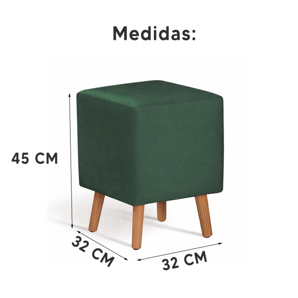Puff Bamqueta Banco Cube Velvet P02t1170 PUFF CUBE VELVET VERDE