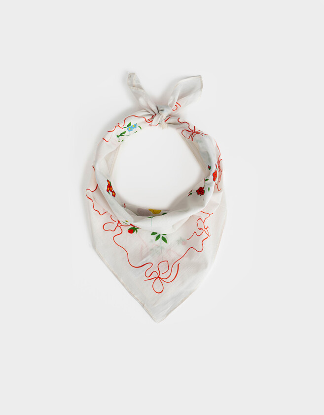 Vinchas Textiles Pañuelo Pañuelo Estampado - Blanco Crudo