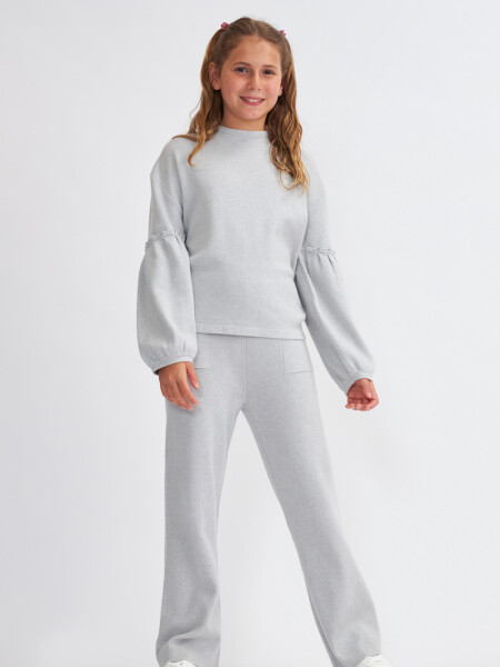Pantalón de punto con bolsillos Gris Melange