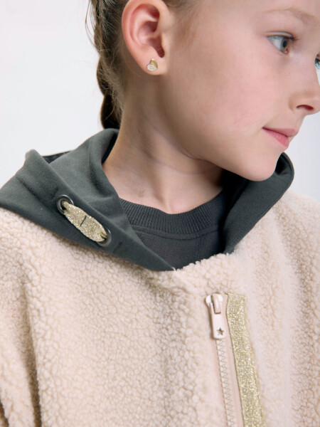 Campera sherpa larga Beige