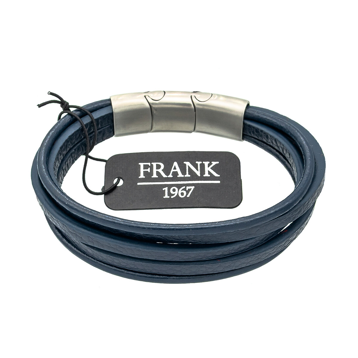 Pulsera de cuero y acero, FRANK. 