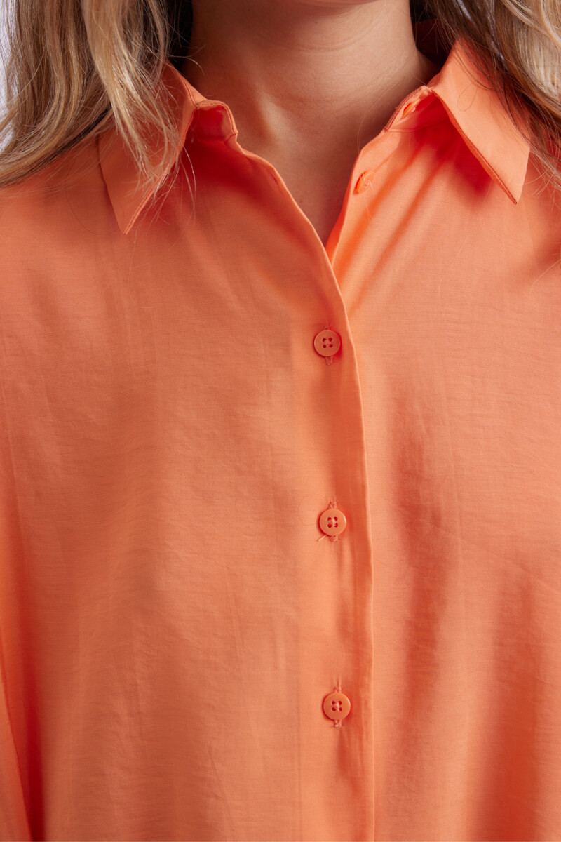 Camisa fluida manga corta Naranja
