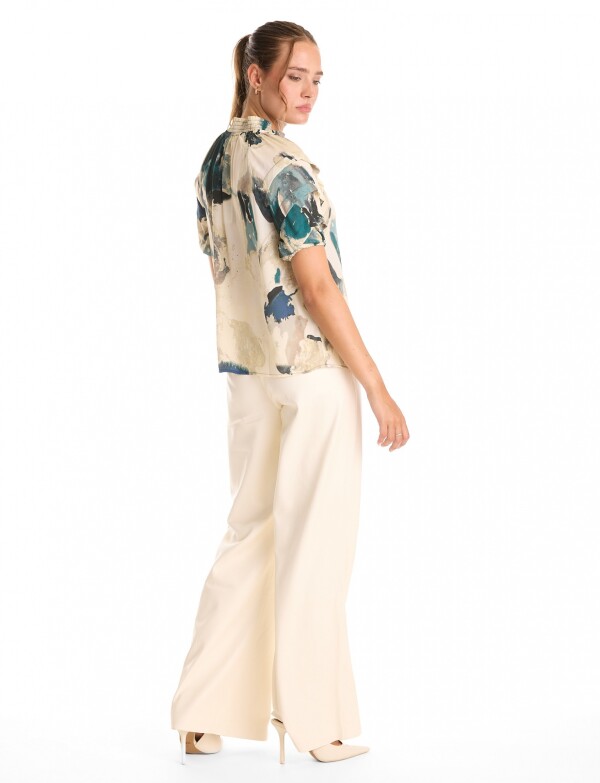 Blusa Gasa Print MULTI/VERDE