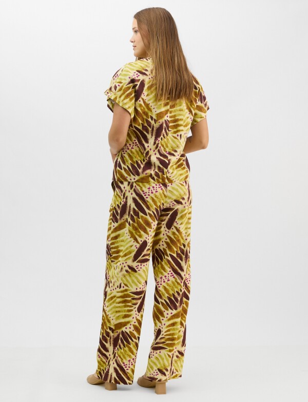 Conjunto Estampado Con Motivos Abstractos MULTI/VERDE