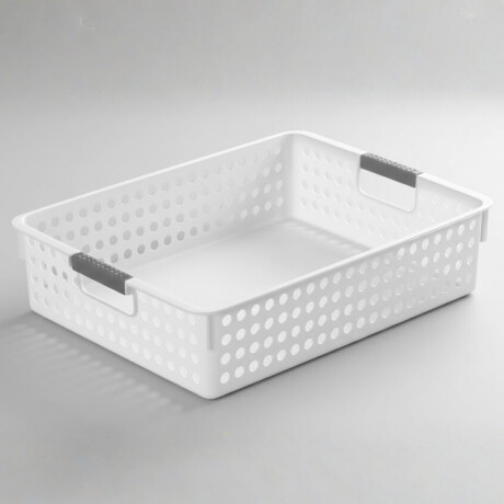Cesto Organizador calado con asas 35 x 26 x 8.5 cm BLANCO