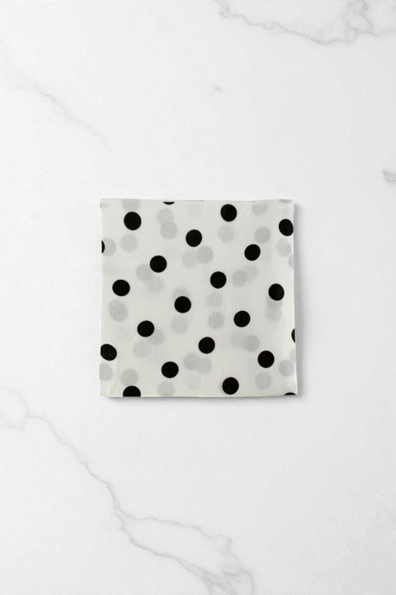 Servilleta 16x16 cm. paquete x 20 - BLANCO LUNARES 