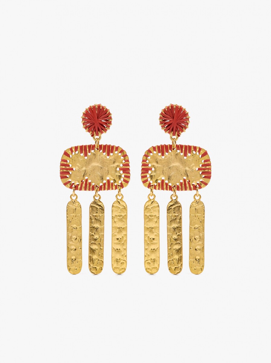 Pendientes Largos Con Barras - naranja 