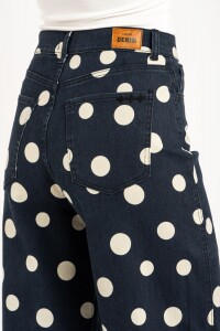 Jean Barrel Baggy Lunares Marino