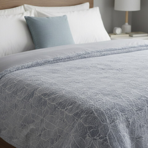 Frazada Polar King Size Home Class 240 x 260 cm HOJA CELESTE