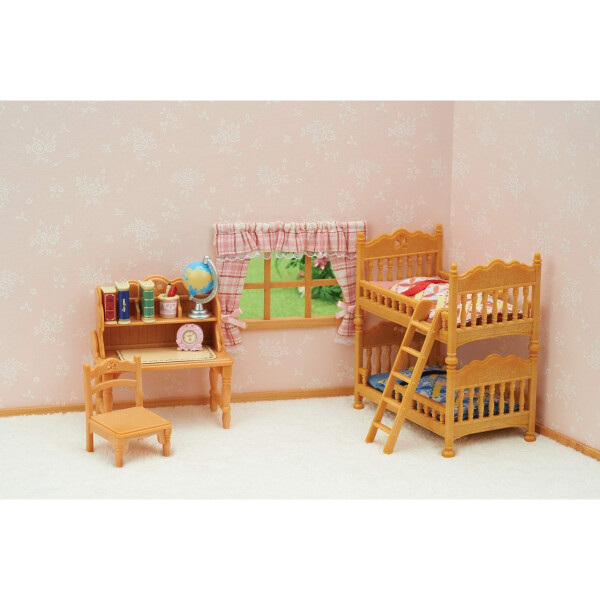 Sylvanian Families Cama Cucheta Niños Set Escritorio Juguete Sylvanian Families Cama Cucheta Niños Set Escritorio Juguete