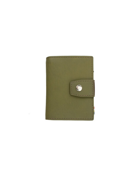 METAL WALLET OLIVE GREEN BROWN