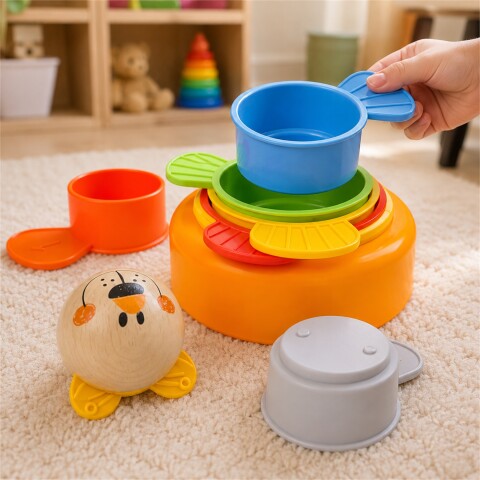 Juego Didáctico Top Bright de Vasos Apilables 6 Piezas NARANJA