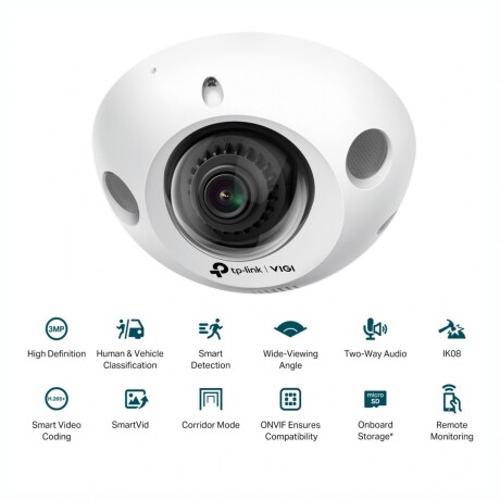 Cámara De Vigilancia Tipo Domo TP-LINK C230I Mini 3MP Visión Nocturna Cámara De Vigilancia Tipo Domo TP-LINK C230I Mini 3MP Visión Nocturna
