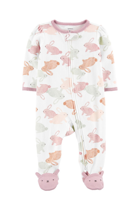 Pijama con Pie Diseño Conejos de Algodón 0