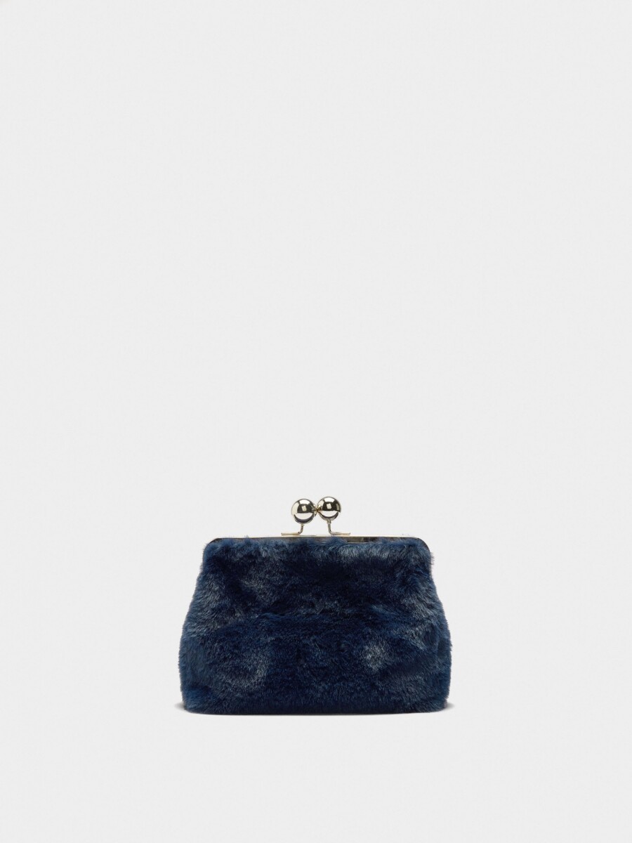 Bolso De Fiesta Efecto Pelo azul