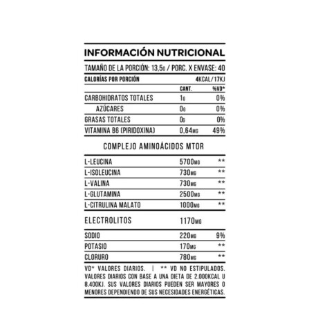 Suplemento Mtor Bcaa 270Gr Sabor Green Lemonade LIMON