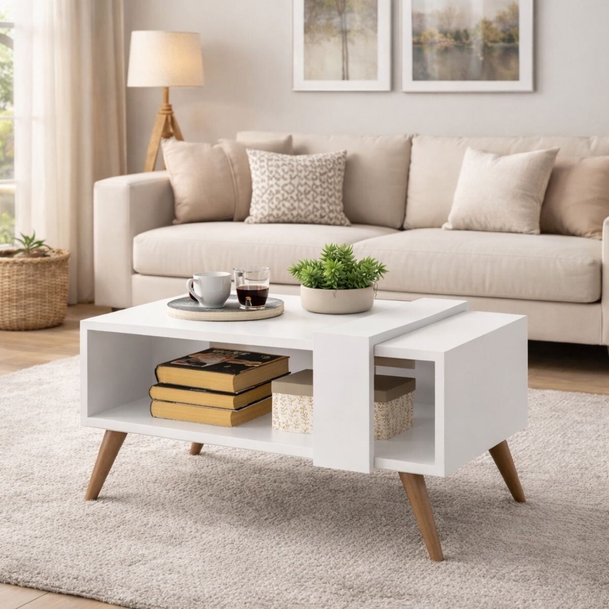 MESA RATONA - ESTILO MINIMALISTA - BLANCO 