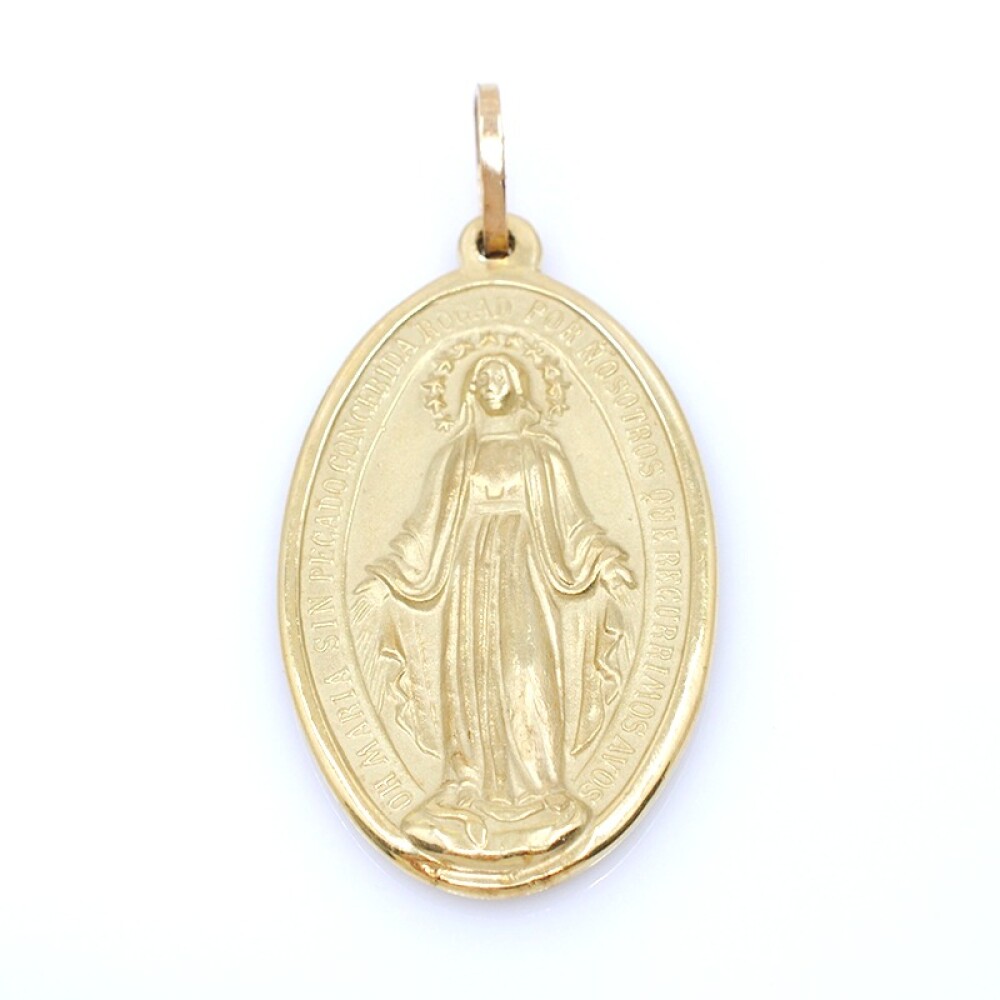 Medalla oro 18k virgen milagrosa 4,2 cm x 2,5 cm Medalla oro 18k virgen milagrosa 4,2 cm x 2,5 cm