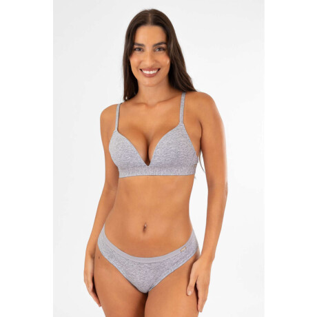 Soutien triangulo preformado cotton copa b Gris melange