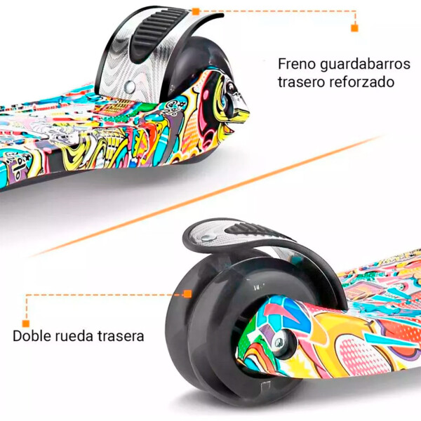 Monopatin Tripatin Scooter Luces Regulable Infantil Niños Variante Diseño Graffiti Dos