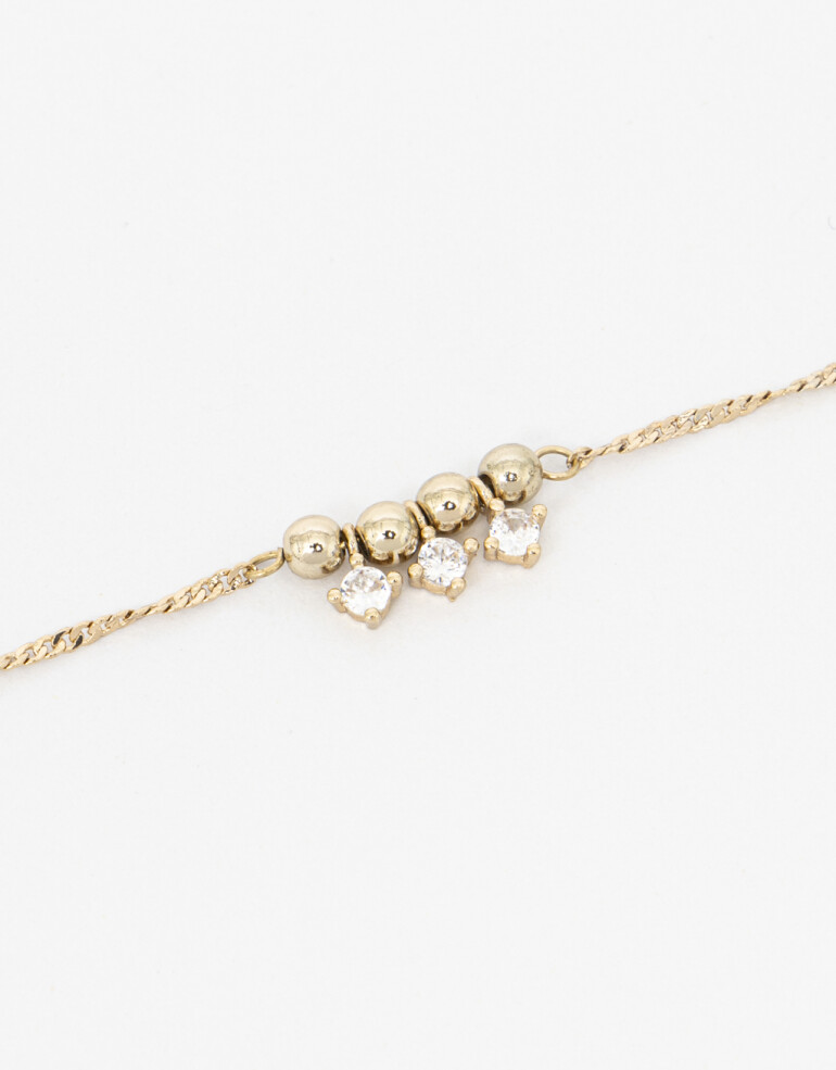 Pulseras Flexibles Strass Pulsera Flexible Con Charm De Cubic Zirconia - Dorado