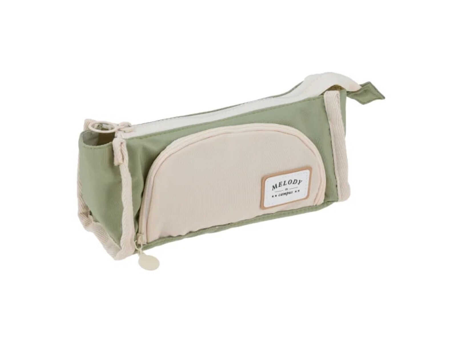 Cartuchera Campus Melody Triangular - Verde y Beige 