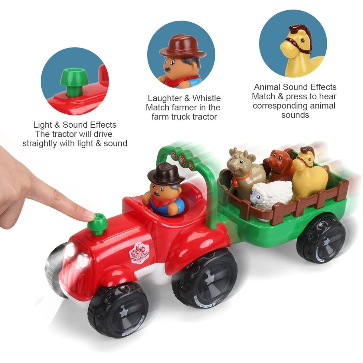 Set Tractor Didáctico con Animales Luces y Sonidos 