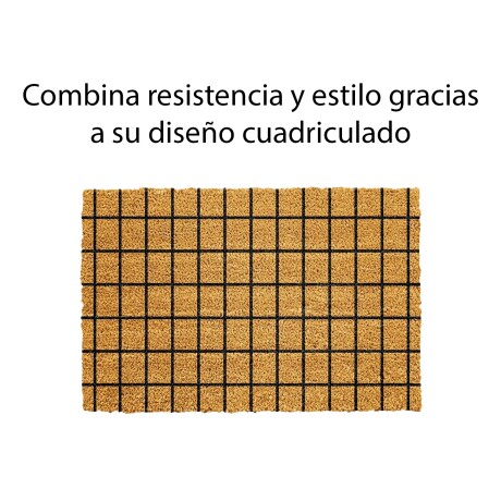 Alfombra Puerta Entrada Felpudo Coco Goma 40X60 Cuadriculado