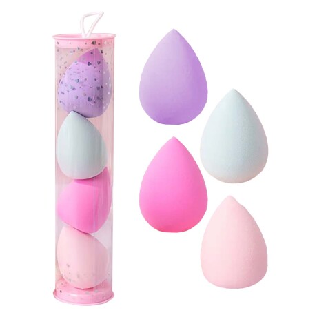 Set Maquillaje 7 Brochas y Pinceles con Estuche + Esponjas Rosa