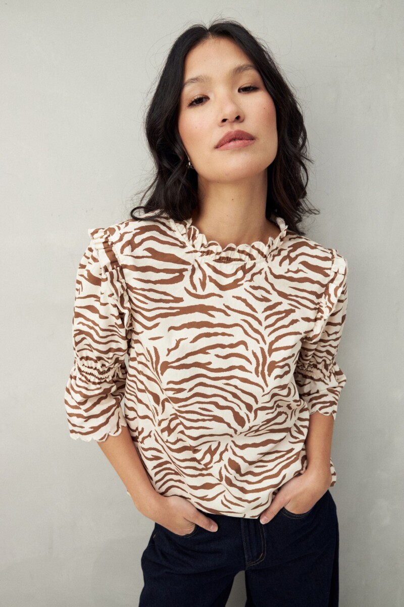 BLUSA SUZETTE Almendra
