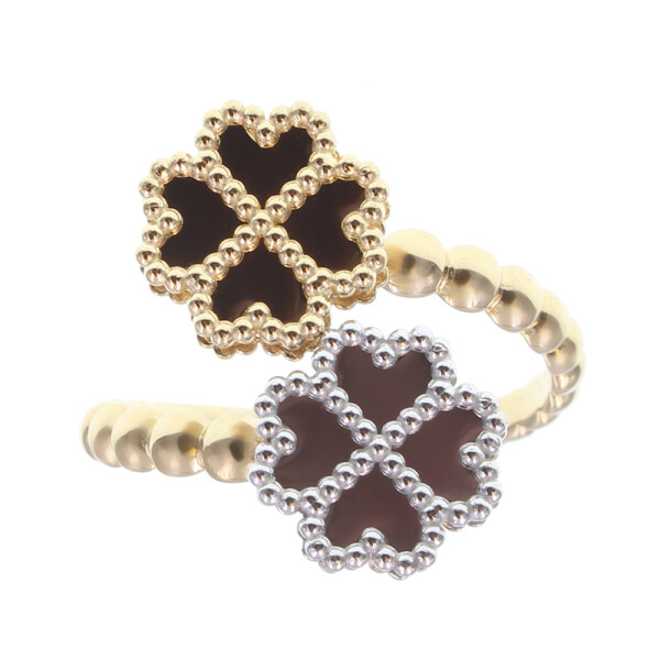 Anillo Lucky doble trébol de oro 18k Anillo Lucky doble trébol de oro 18k