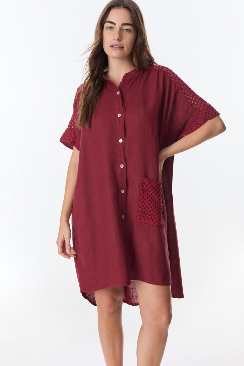 Vestido Camisero Ivy - Bordeaux 