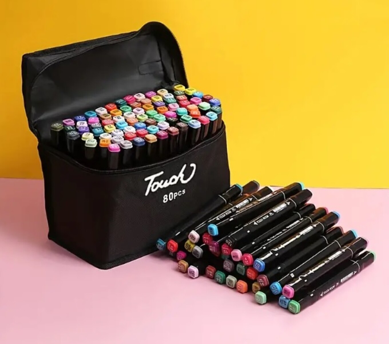 Set De Marcadores Drypens x80 Doble Punta Con Estuche 